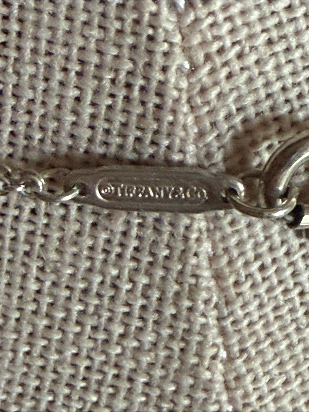 Please Return to Tiffany & Co. 925 Silver Heart Double Chain 16” Necklace - Picture 3 of 5